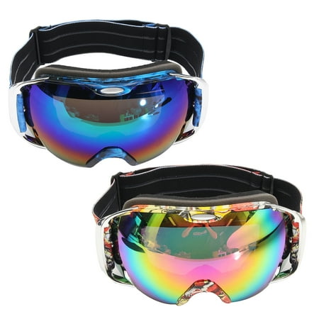 Windproof Snowmobile Ski Goggles Protective Eyewear - Anti Fog Double Lens All Mountain / UV Protection Double-layer anti-fog plating Snowboard Snowmobile Goggles For Men and