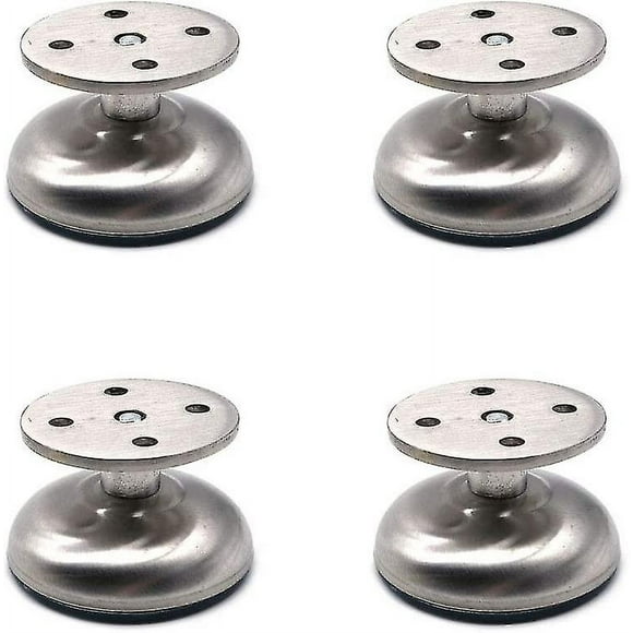 Set Of 4 1.5" Long Adjustable Furniture Legs, Extra Thick, Stainless Steel