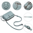 thumbnail image 4 of Woaeety Crossbody Bags for Women Small Genuine Leather Shoulder Purse Cross Body Bag with Wristlet Top Zipper-Light Blue, 4 of 12