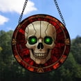 thumbnail image 2 of Mom Christmas Gift - Halloween Vampire Skeletons Spooky Stained Glass Hanging Ornament - Silver & Gold Christmas Tree Decor, Holiday Gift for Family & Friends, Collectible 2025, 2 of 3