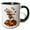 Black/White, variant on 3drose, Cute Funny Moose Jumping in Leaf Pile Cartoon, 11oz Mug
