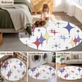 thumbnail image 5 of Round Rug 4Ft Washable Non-Slip, Red Purple Diamond Circle Area Rugs for Living Room Bedroom, Modern Geometric Middle Century Retro Indoor Floor Mats Carpet Runner for Home Decor Aesthetic, 5 of 8