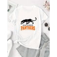 thumbnail image 2 of Creative English Leopard Pattern Print Women'S Fashionable Round Neck Short Sleeve, Simple Casual Sports T-Shirt, Comfortable Summer Top for Women During Holidays., 2 of 6