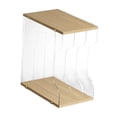 thumbnail image 2 of Yinanstore Vinyl Record Holder Stand Organizer Home Decor Table Elegant Display Stand Storage Rack for files Albums Documents Newspapers Wood Color 3 Grid, 2 of 8