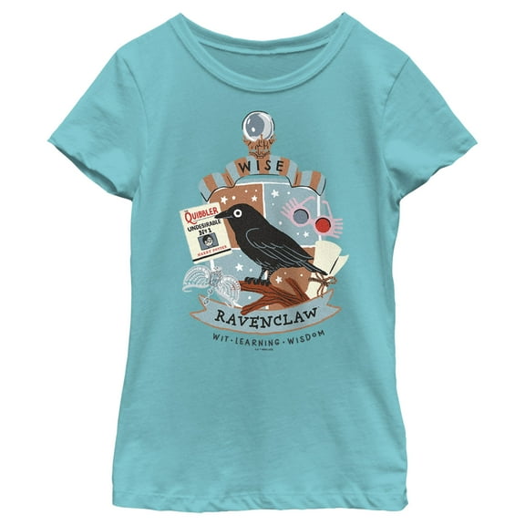Girl's Harry Potter Cute Ravenclaw Graphic Tee Tahiti Blue X Small