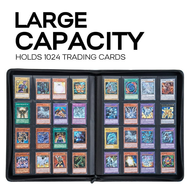 DRZERUI Premium 1000+ Pocket Card Binder, 16-Pocket Ringless Trading Card  Album Folder Compatible with Yugioh Cards & Yu-Gi-Oh Trading Cards