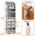 thumbnail image 3 of PLUMEBAY Over The Door Organizer, 5 Layer Hanging Storage with Clear Window and Mesh Side Pockets, Gray, 3 of 7