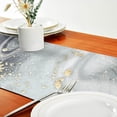 thumbnail image 4 of Coolnut Gray Marble Table Runner 14"x108", Kitchen Dining Table Cloth Runner Decoration for Indoor Outdoor Home Holiday Thanksgiving Christmas Party Decor, 4 of 5