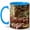 Blue, variant on Strawberry Jam Kitchen 11oz Ceramic Mug, Cottage Baking Coffee Cup