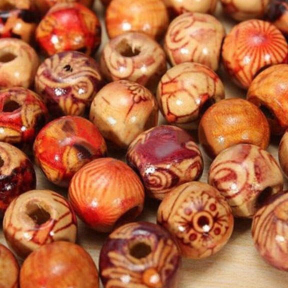 Wooden Beads for Jewelry Making Scattered Design Natural Material DIY Craft Bracelet Necklace