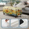 thumbnail image 5 of FOR U DESIGNS Sunflower Daisy Butterfly Print Ottoman Cover for Flip-Top Storage Bench, Washable Footstool Slipcover with Elastic Bottom, Stretch Non-Slip Stool Protector for Living Room, 5 of 7
