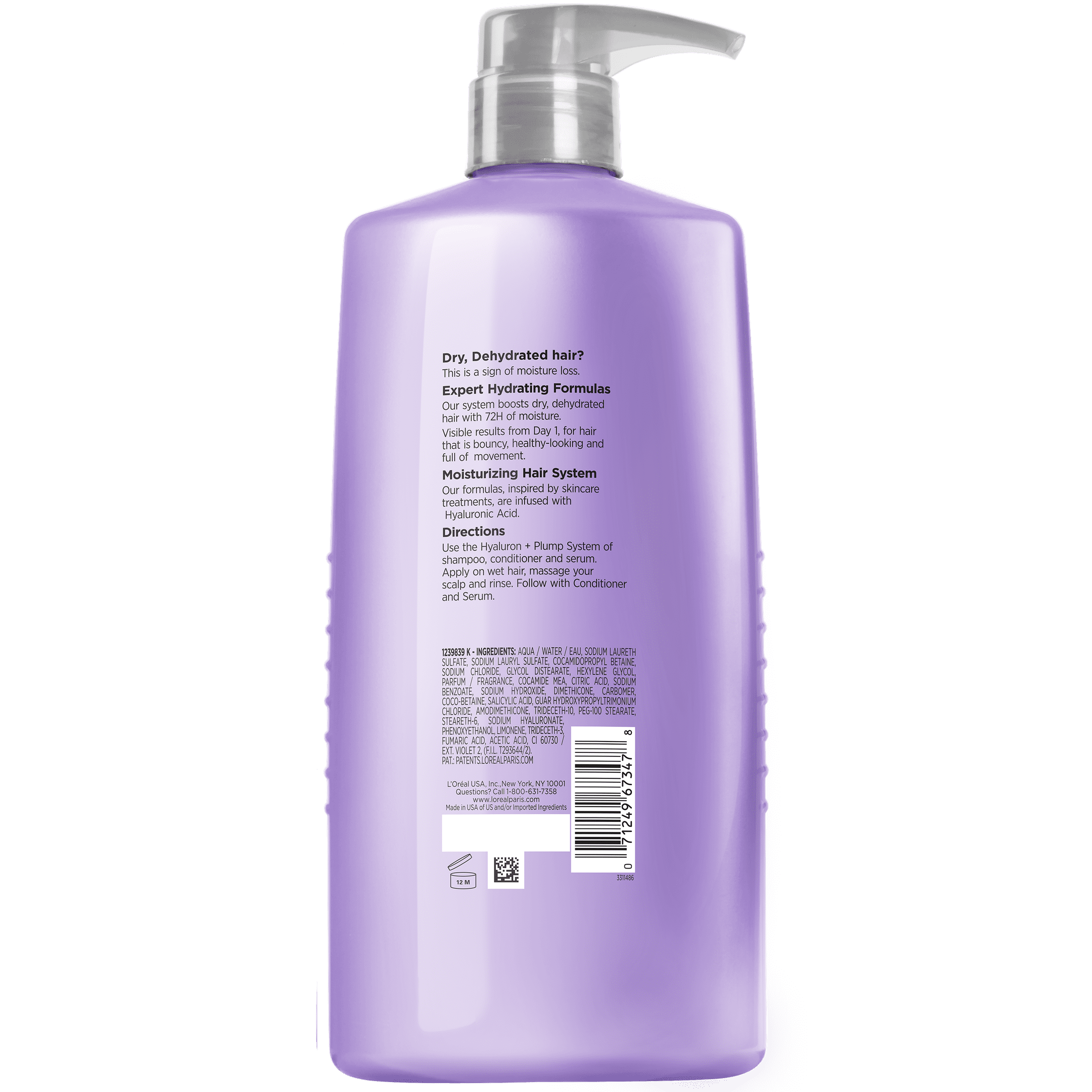 Pack x 3 - L´OREAL Paris Elvive Shampoo Hidra Hialuronico 400 ml