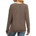thumbnail image 3 of zbxnLI Womens Knit Sweaters Fall Winter Long Sleeve V Neck Knit Lightweight Tunic Tops for Women, 3 of 7