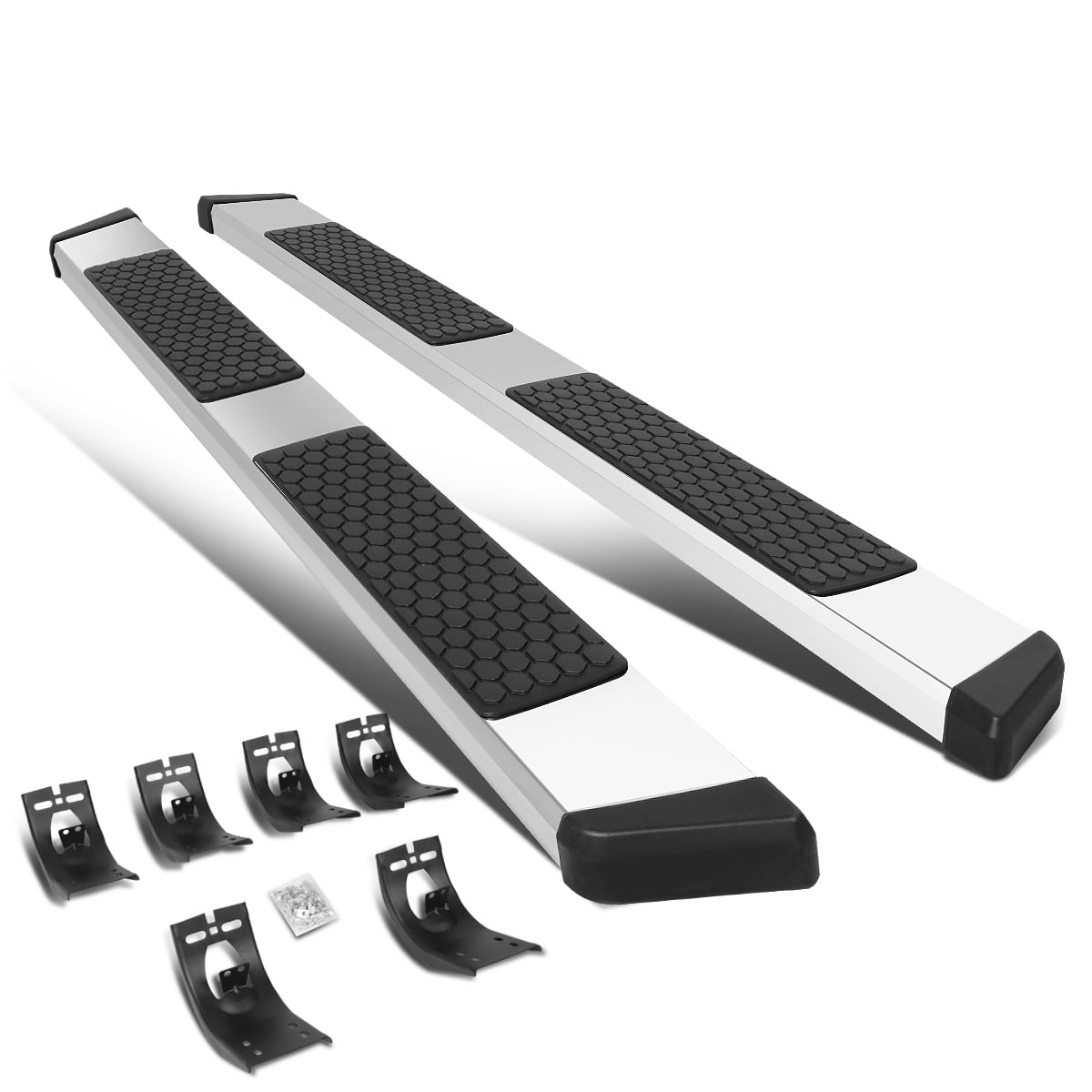 For 2016 to 2020 Ram 1500 2500 3500 Crew Cab Pair 5" Wide Stainless Steel Flat Side Step Nerf