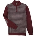 thumbnail image 1 of Tasso Elba suéter de punto con cremallera de un cuarto estampado para hombre, rojo, LT, 1 of 1