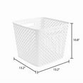 thumbnail image 4 of White 13" Cube Decorative Storage Basket Plastic Organizer Easy To Care 1 Pack, 4 of 5