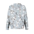 thumbnail image 6 of Women's Sweater Cute Fun Printing Sweater Fall And Winter Long Sleeve Knitted Sweater for Fall Winter Floral Patterns,Light Gray,L, 6 of 7