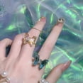 thumbnail image 4 of Anillos de mariposa Anillos de cristal acrílico Coloridos Vintage Lindos Anillos Joyería para niñas, mujeres y adolescentes, 4 of 7