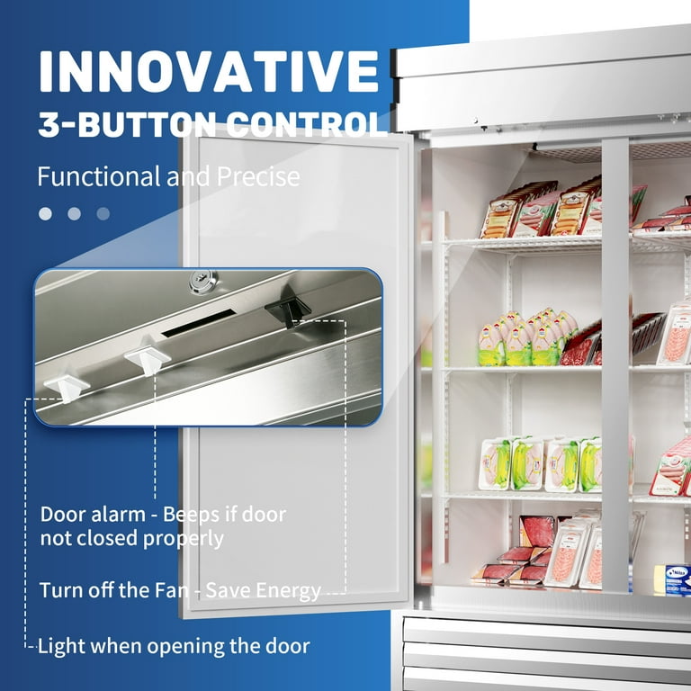 VEVOR Commercial Reach-in Refrigerator, 4 Doors Upright Beverage