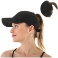 thumbnail image 4 of Gorra de béisbol Enwokran con forma de cola de caballo para mujeres y hombres, 4 of 6