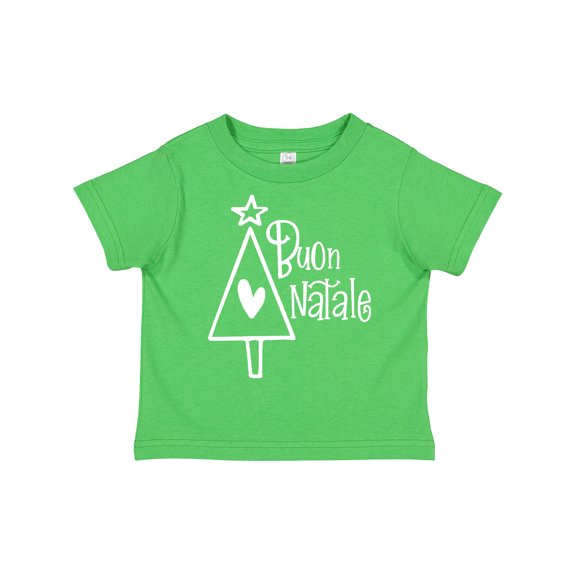 Inktastic Buon Natale Christmas Tree with Heart and Star Boys or Girls Toddler T-Shirt