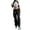 Black, variant on OSOLU Solid Color Denim Waist Fashion Pants Women Ripped Trouse Shorts High Jeans Casual Women Jeans Trousers Daily Relaxed Fit Breathable Bottoms