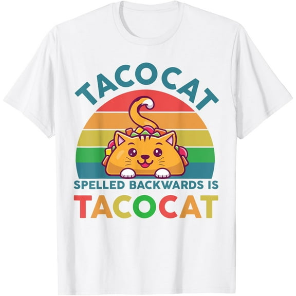 Taco-Shirt Women Men Youth Cute Spelled Backwards Taco-Cat T-Shirt Tops Tee