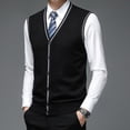 thumbnail image 4 of Nuevo cárdigan de punto con botones para hombre, suéter de lana sin mangas con cuello en V para primavera y otoño, chaleco informal para hombre, cárdigan de punto, 4 of 5