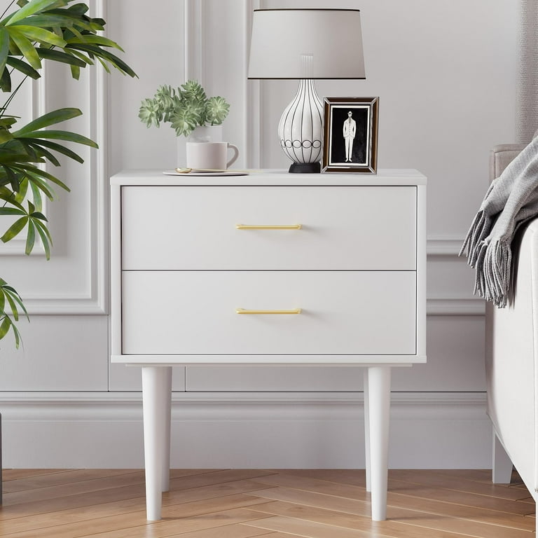 Modern white on sale nightstand bedside table