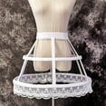 thumbnail image 5 of GENEMA Women Victorian Petticoat 2 Hoops Crinoline Lolita Fishbone Hollow Bird Cage Skirt Embroidery Floral Lace Underskirt, 5 of 13