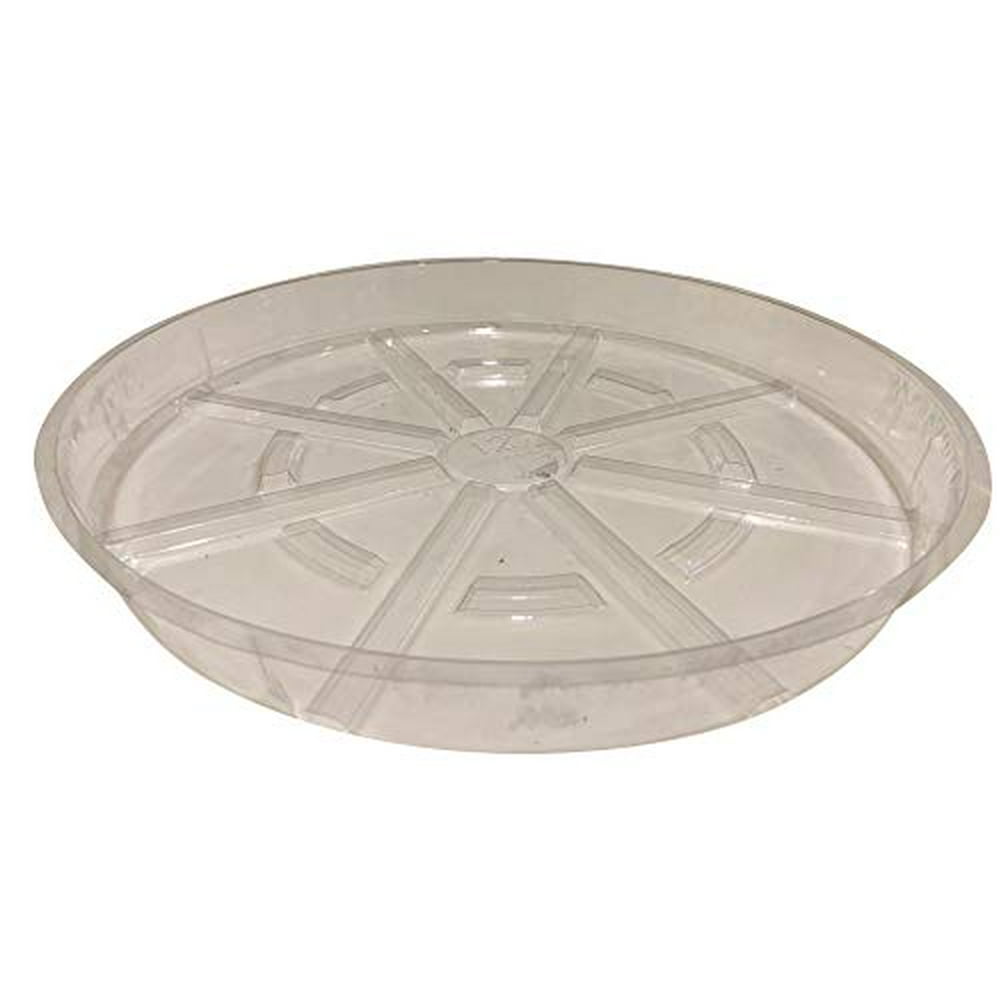 Clear Plastic Plant Saucers Drip Trays (Pack of 5) 14"