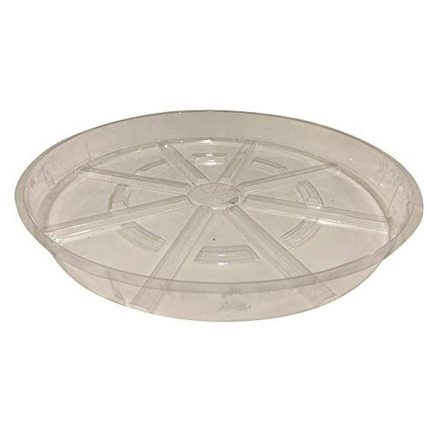 Clear Plastic Plant Saucers Drip Trays (Pack of 5) 14"