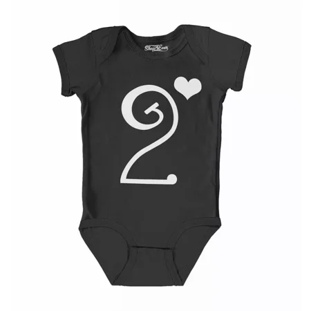 Second Birthday Outfit Heart Baby Bodysuit Cute 2 Year Old Infant Cotton Romper Cute And Cool Baby Bodysuit  Cute Natural Baby Onesie  Trendy Baby Clothes