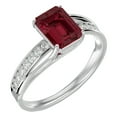 thumbnail image 2 of SuperJeweler 1 3/4 Carat Emerald Shape Garnet and Diamond Ring In Sterling Silver For Women, 2 of 6