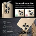 thumbnail image 4 of Dteck for iPhone 15 Pro Max Camera Lens Protector, Case-Friendly Strong Adsorption Metal Tempered Glass Rear Camera Protector, Gold, 4 of 4