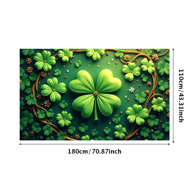 Green Clover Leaves Pattern Festival Decor Backdrop Banner Decoration Party Supplies Photography Props St Patricks Day Background Celebration