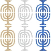 LUU-50pcs Hanukkah Glitter Cutouts Holiday Glitter Confetti Jewish Confetti Menorah Star Shape Cutouts Hanukkah Party Decoration_SAI