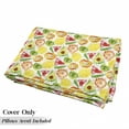 thumbnail image 5 of Fruit Floor Pillow Lounger Cover, Yummy and Ripe Watermelon Kiwi Peach Orange Avocado Lemon Grunge Watercolor Art, Nap Mat Printed Fabric Case for 5 Pillows, 88" x 27", Multicolor, by Ambesonne, 5 of 5