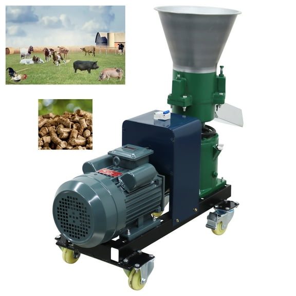 12MM Chicken Feed Pellet Mill Machine Three Rollers for Farm 120-150KG/H 4.5KW 220V
