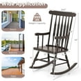 thumbnail image 3 of Gymax 2PCS Wooden Rocking Chair Single Rocker Indoor Garden Patio Yard Coffee, 3 of 7