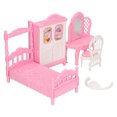 thumbnail image 4 of Chambre à Coucher de Maison de Poupée Faire Semblant Jouet, Meubles de Chambre de Maison de Poupée Ensemble Dressing Tables Rondes pour les Jeux de Rôle, 4 of 8