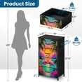 thumbnail image 3 of Flamingo Dresser for Bedroom with 4 Storage Drawers Tropical Palm Floral Botanical Modern Pink Pink Heart Shaped Dressers Chest of Drawers Steel Framed Fabric Closet Organizers for Entryway, 3 of 7