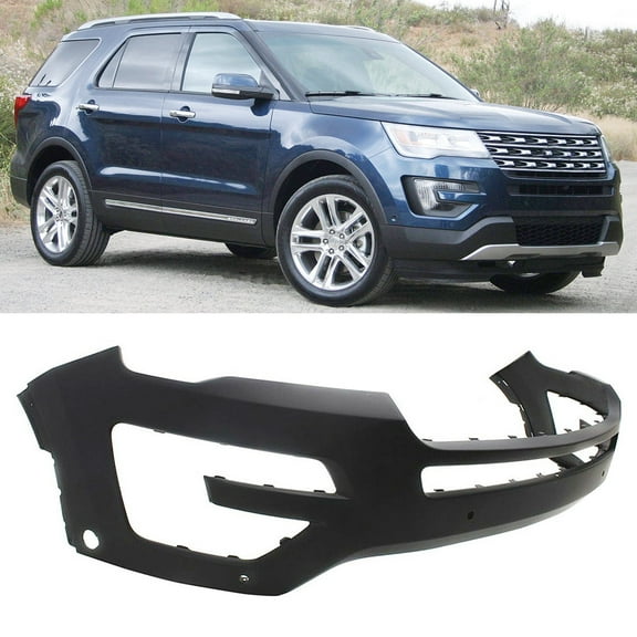 Fit for Ford Explorer 2016-2017 Unpainted Front Bumper Cover FO1000727 (with Park Assist Sensor Hole)