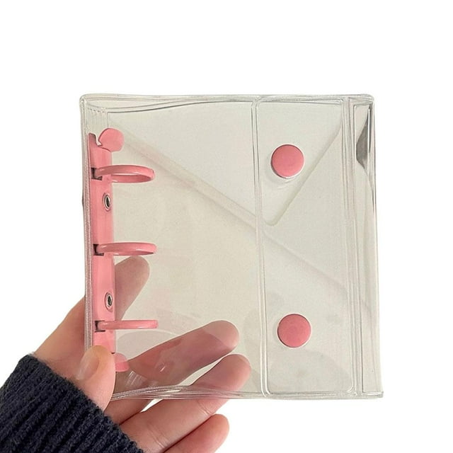 Mini PVC Notebook Binder Cover Planner Loose-Leaf Folder Envelope Cash