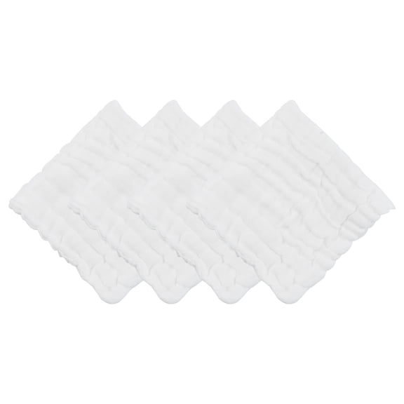Unique Bargains 12" X 12" Cotton Washcloths Absorbent Reusable Washcloths White 4pk