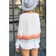 thumbnail image 1 of ABPHQTO Jersey Mujer Rayas Cuello Redondo Canalé Blanco, 1 of 5