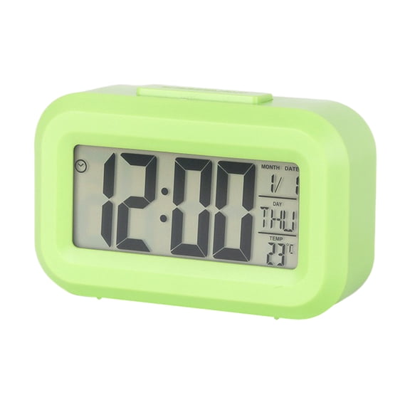 Outoloxit Digital Electronic Clock LED Display Electronic Clock Stereo Digital Display Snooze Alarm Clock 12/24H Switching Countdown Time, Green