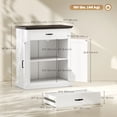 thumbnail image 3 of HOMCOM 30" Farmhouse Sideboard Buffet Cabinet with 2 Barn Doors White, 3 of 10