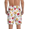 thumbnail image 3 of Kdxio Tulips Flowers Print Mens Sleep Shorts Bottoms Soft Comfy Pajama Wear Pants with Drawstring Pockets, 3 of 7