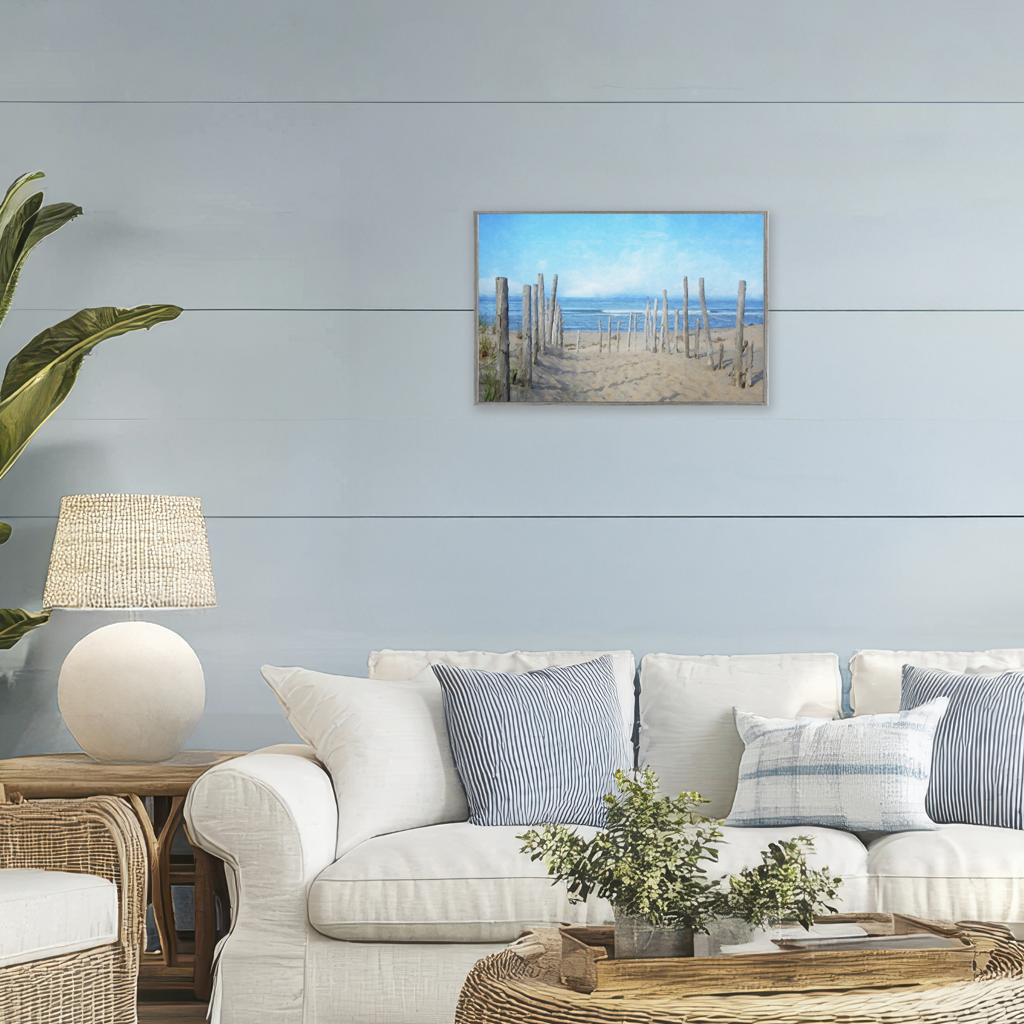 Stupell Industries National Seashore Vista Gray Framed Giclee Art, design by Grotto Studios